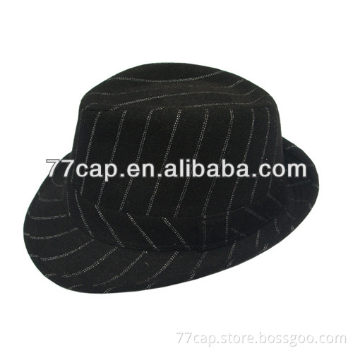 structured men's short brim trilby Fedora hat